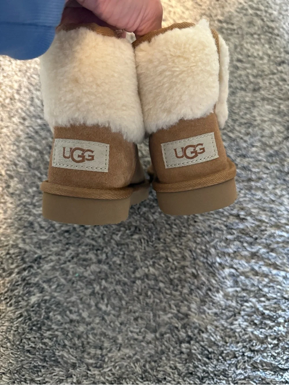 UGG Kids Shearling Cuff Boot - Chestnut and Cream